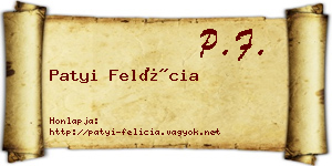 Patyi Felícia névjegykártya