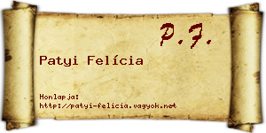 Patyi Felícia névjegykártya
